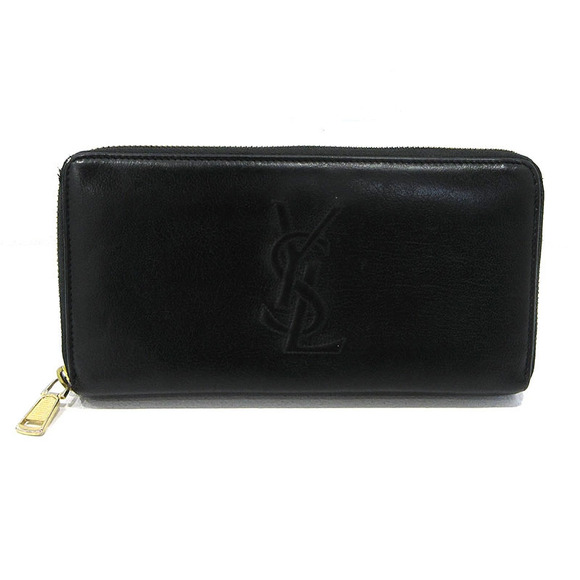Saint Laurent Handbags - SAINT LAURENT Round Zip Long Wallet Black